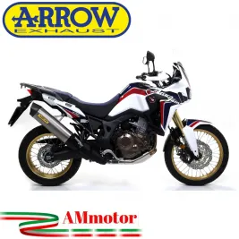 Terminale Di Scarico Arrow Honda Crf 1000L Africa Twin 16 - 2019 Slip-On Maxi Race-Tech Titanio Moto Fondello Carbonio