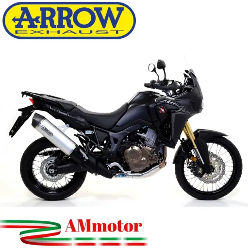 Terminale Di Scarico Arrow Honda Crf 1000L Africa Twin 16 - 2019 Slip-On Maxi Race-Tech Alluminio Moto Fondello Carbonio