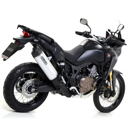 Terminale Di Scarico Arrow Honda Crf 1000L Africa Twin 16 - 2019 Slip-On Maxi Race-Tech Alluminio Moto Fondello Carbonio