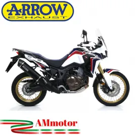 Terminale Di Scarico Arrow Honda Crf 1000L Africa Twin 16 - 2019 Slip-On Maxi Race-Tech Alluminio Dark Moto Fondello Carbonio