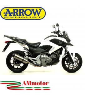 Terminale Di Scarico Arrow Honda NC 700 X 12 - 2013 Slip-On Race-Tech Titanio Moto Fondello Carbonio