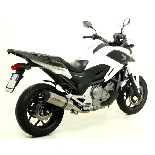 Terminale Di Scarico Arrow Honda NC 700 X 12 - 2013 Slip-On Race-Tech Titanio Moto Fondello Carbonio