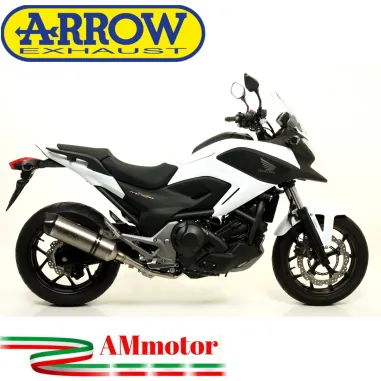 Terminale Di Scarico Arrow Honda NC 750 X 14 - 2015 Slip-On Race-Tech Titanio Moto Fondello Carbonio