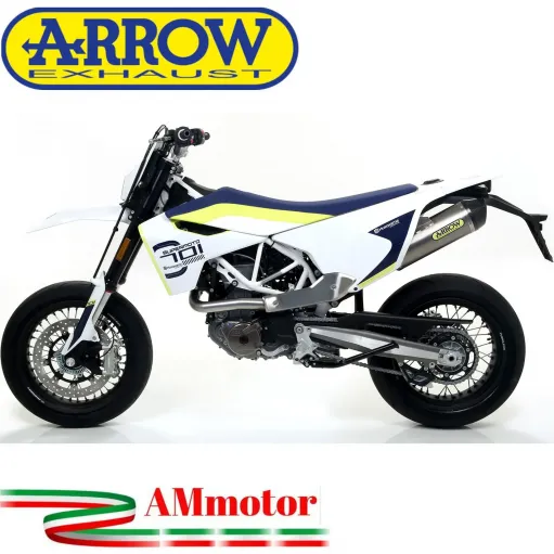 Terminale Di Scarico Arrow Husqvarna 701 Enduro / Supermoto 17 - 2020 Slip-On Race-Tech Titanio Moto