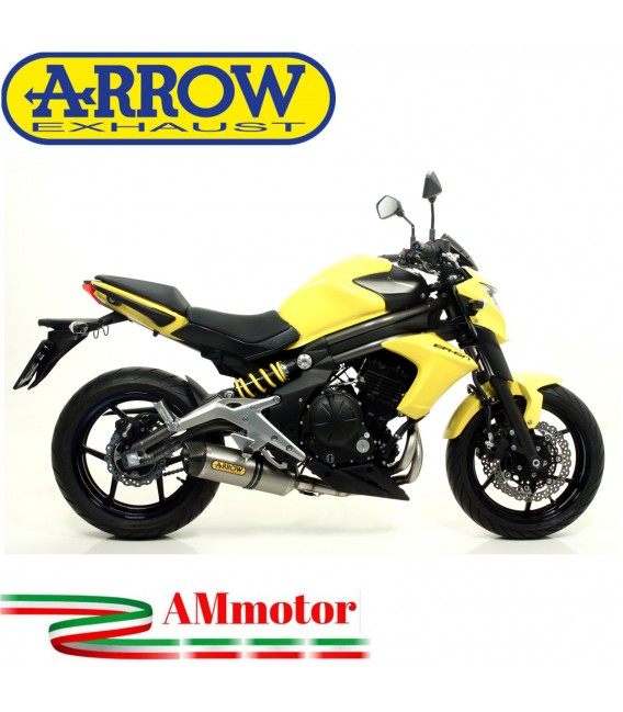 Terminale Di Scarico Arrow Kawasaki ER-6N 12 - 2016 Slip-On Race-Tech Titanio Moto Fondello Carbonio