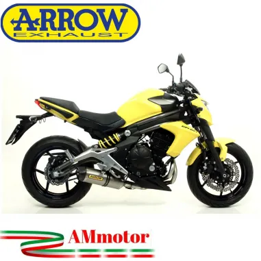 Terminale Di Scarico Arrow Kawasaki ER-6N 12 - 2016 Slip-On Race-Tech Titanio Moto Fondello Carbonio