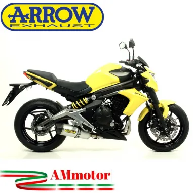 Terminale Di Scarico Arrow Kawasaki ER-6N 12 - 2016 Slip-On Race-Tech Alluminio Moto Fondello Carbonio
