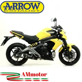 Terminale Di Scarico Arrow Kawasaki ER-6N 12 - 2016 Slip-On Race-Tech Alluminio Dark Moto Fondello Carbonio