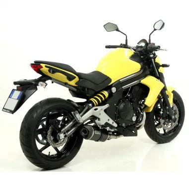 Terminale Di Scarico Arrow Kawasaki ER-6N 12 - 2016 Slip-On Race-Tech Alluminio Dark Moto Fondello Carbonio