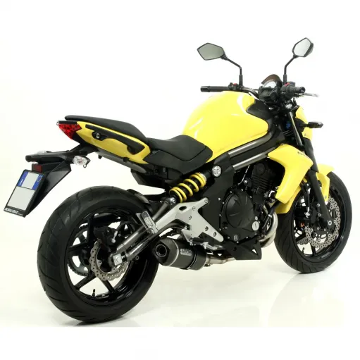 Terminale Di Scarico Arrow Kawasaki ER-6N 12 - 2016 Slip-On Race-Tech Alluminio Dark Moto Fondello Carbonio
