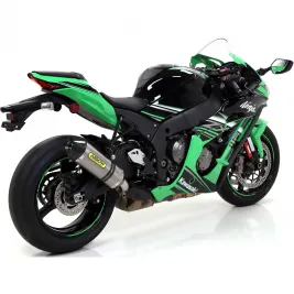 Terminale Di Scarico Arrow Kawasaki ZX-10R 16 - 2019 Slip-On Race-Tech Titanio Moto Fondello Carbonio 2