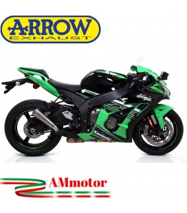 Terminale Di Scarico Arrow Kawasaki ZX-10R 16 - 2019 Slip-On Pro-Race Titanio Moto