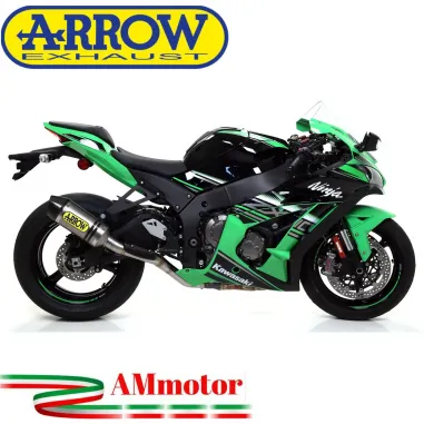Terminale Arrow Kawasaki ZX-10R 16 - 2019 Slip-On Race-Tech Titanio Moto Con Raccordo ø60MM Titanio