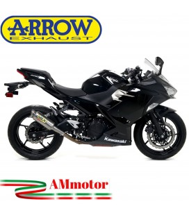 Terminale Di Scarico Arrow Kawasaki Ninja 400 18 - 2021 Slip-On GP2 Titanio Moto