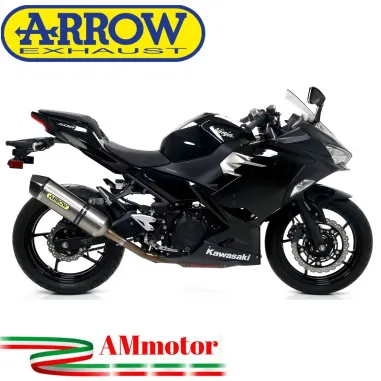 Terminale Di Scarico Arrow Kawasaki Ninja 400 18 - 2021 Slip-On Race-Tech Titanio Moto