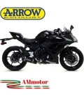 Terminale Di Scarico Arrow Kawasaki Ninja 650 17 - 2019 Slip-On Race-Tech Alluminio Dark Moto Fondello Carbonio