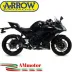 Terminale Di Scarico Arrow Kawasaki Ninja 650 17 - 2020 Slip-On Race-Tech Alluminio Dark Moto Fondello Carbonio