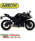 Terminale Di Scarico Arrow Kawasaki Ninja 650 17 - 2019 Slip-On Race-Tech Titanio Moto Fondello Carbonio