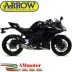 Terminale Di Scarico Arrow Kawasaki Ninja 650 17 - 2020 Slip-On Race-Tech Titanio Moto Fondello Carbonio