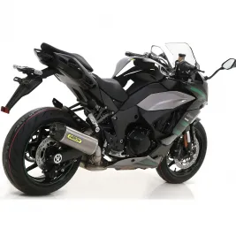 Terminale Di Scarico Arrow Kawasaki Ninja 1000 SX 20 - 2024 Slip-On Indy-Race Titanio Moto Fondello Carbonio 2