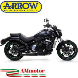 Terminale Di Scarico Arrow Kawasaki Vulcan S 650 17 - 2020 Slip-On Rebel Moto Fondello Carbonio