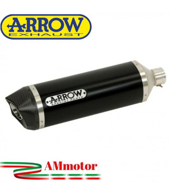 Terminale Di Scarico Arrow Kawasaki Z 400 19 - 2020 Slip-On Race-Tech Alluminio Dark Moto Fondello Carbonio