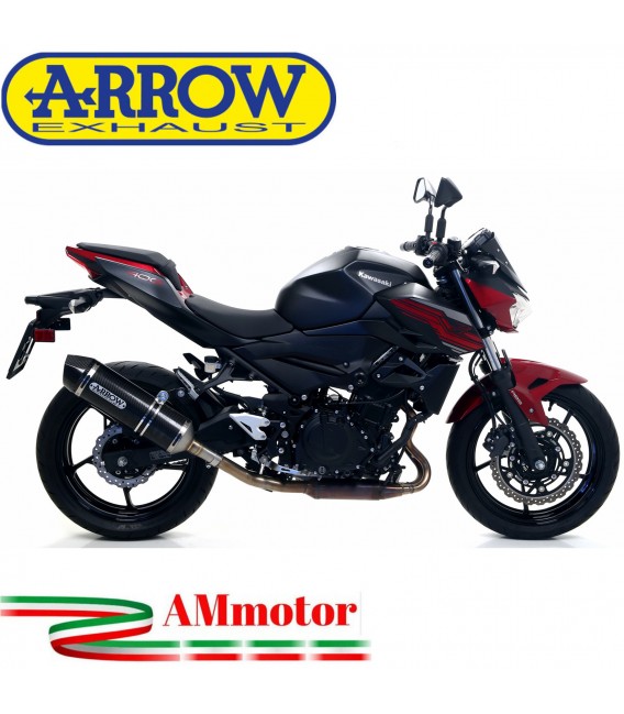 Terminale Di Scarico Arrow Kawasaki Z 400 19 - 2020 Slip-On Race-Tech Carbonio Moto Fondello Carbonio
