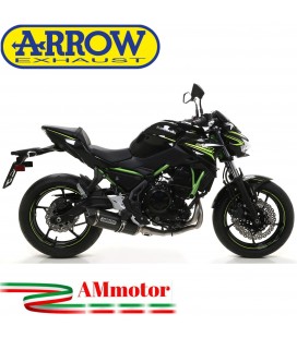 Terminale Di Scarico Arrow Kawasaki Z 650 2020 Slip-On Race-Tech Carbonio Moto Fondello Carbonio