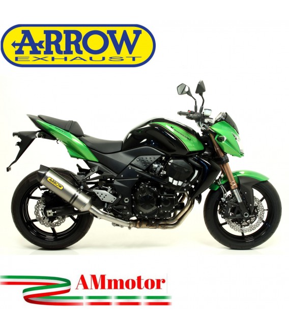 Terminale Di Scarico Arrow Kawasaki Z 750 R 11 - 2014 Slip-On Race-Tech Titanio Moto Fondello Carbonio