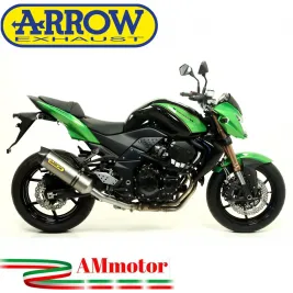 Terminale Di Scarico Arrow Kawasaki Z 750 R 11 - 2014 Slip-On Race-Tech Titanio Moto Fondello Carbonio