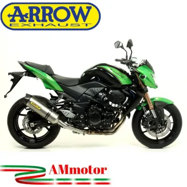 Terminale Di Scarico Arrow Kawasaki Z 750 R 11 - 2014 Slip-On Race-Tech Titanio Moto Fondello Carbonio