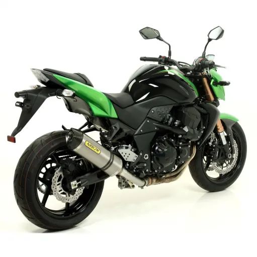 Terminale Di Scarico Arrow Kawasaki Z 750 R 11 - 2014 Slip-On Race-Tech Titanio Moto Fondello Carbonio