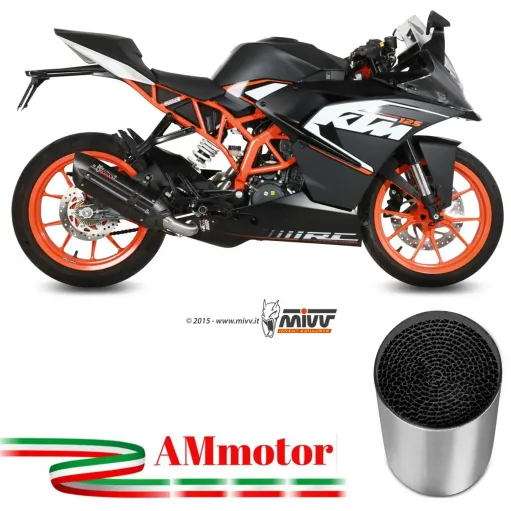 Scarico Completo Mivv Ktm Rc 125 Terminale Suono Black Moto