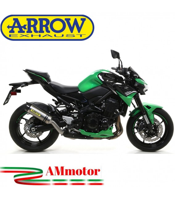 Terminale Di Scarico Arrow Kawasaki Z 900 2020 Slip-On Street Thunder Titanio Moto Fondello Carbonio
