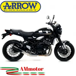 Terminale Di Scarico Arrow Kawasaki Z 900 RS 17 - 2020 Slip-On Rebel Moto Fondello Alluminio Lucido