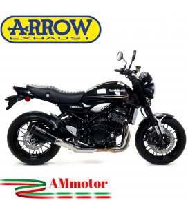 Terminale Di Scarico Arrow Kawasaki Z 900 RS 17 - 2020 Slip-On Rebel Moto Fondello Alluminio Dark
