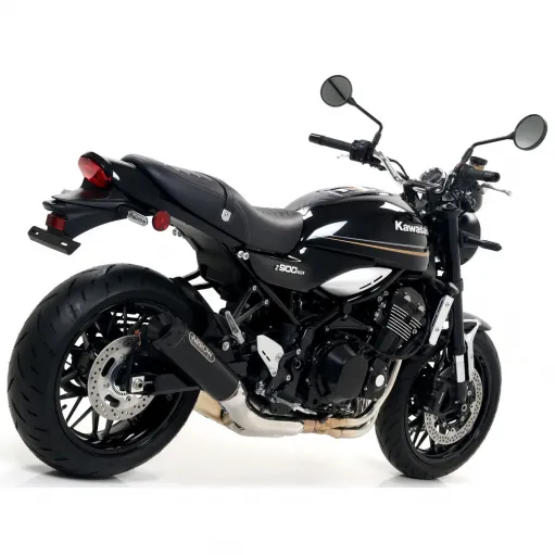 Terminale Di Scarico Arrow Kawasaki Z 900 RS 17 - 2020 Slip-On Rebel Moto Fondello Alluminio Dark