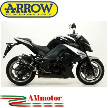 Terminali Di Scarico Arrow Kawasaki Z 1000 10 - 2013 2 Slip-On Thunder Alluminio Dark Moto