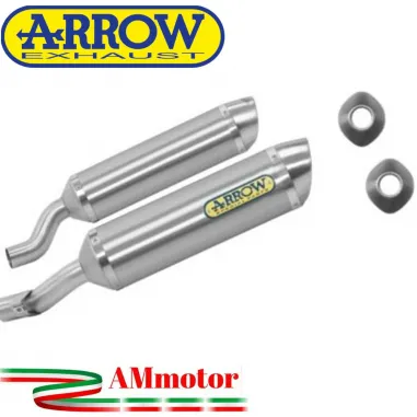Terminali Di Scarico Arrow Kawasaki Z 1000 10 - 2013 2 Slip-On Thunder Titanio Moto