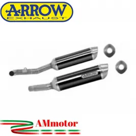 Terminali Di Scarico Arrow Kawasaki Z 1000 17 - 2020 2 Slip-On Thunder Alluminio Dark Moto