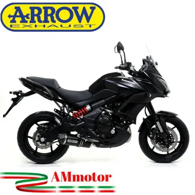 Terminale Di Scarico Arrow Kawasaki Versys 650 15 - 2016 Slip-On Race-Tech Alluminio Dark Moto Fondello Carbonio