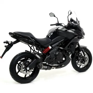 Terminale Di Scarico Arrow Kawasaki Versys 650 15 - 2016 Slip-On Race-Tech Alluminio Dark Moto Fondello Carbonio
