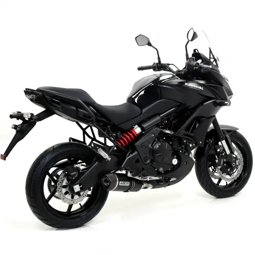 Terminale Di Scarico Arrow Kawasaki Versys 650 15 - 2016 Slip-On Race-Tech Alluminio Dark Moto Fondello Carbonio