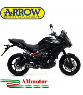 Terminale Di Scarico Arrow Kawasaki Versys 650 17 - 2020 Slip-On Race-Tech Alluminio Dark Moto Fondello Carbonio