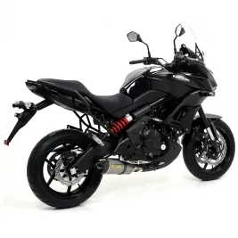 Terminale Di Scarico Arrow Kawasaki Versys 650 17 - 2022 Slip-On Race-Tech Titanio Moto Fondello Carbonio 2