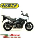 Terminale Di Scarico Arrow Kawasaki Versys 1000 12 - 2014 Slip-On Race-Tech Alluminio Dark Moto Fondello Carbonio