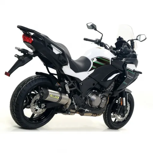 Terminale Di Scarico Arrow Kawasaki Versys 1000 19 - 2020 Slip-On Race-Tech Titanio Moto Fondello Carbonio