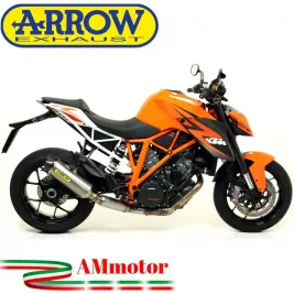 Terminale Di Scarico Arrow Ktm 1290 Superduke 14 - 2016 Slip-On Race-Tech Titanio Moto Fondello Carbonio