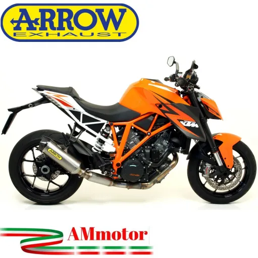 Terminale Di Scarico Arrow Ktm 1290 Superduke 14 - 2016 Slip-On Race-Tech Titanio Moto Fondello Carbonio