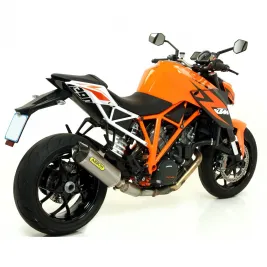 Terminale Di Scarico Arrow Ktm 1290 Superduke 14 - 2016 Slip-On Race-Tech Titanio Moto Fondello Carbonio 2